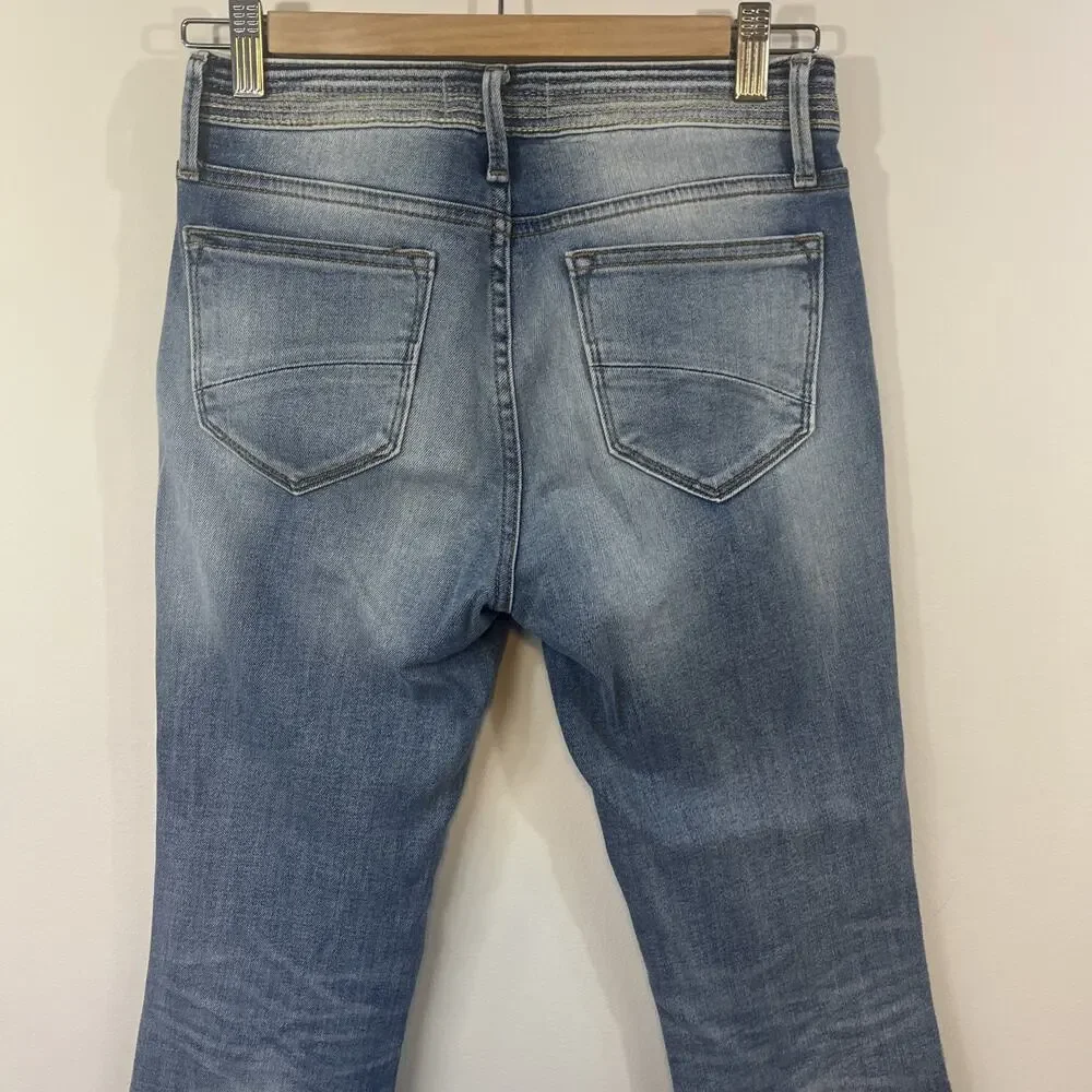 Driftwood Isabel Jeans Womens 25‎ Blue Frayed Hem Bootcut Stretch Denim Mid Rise